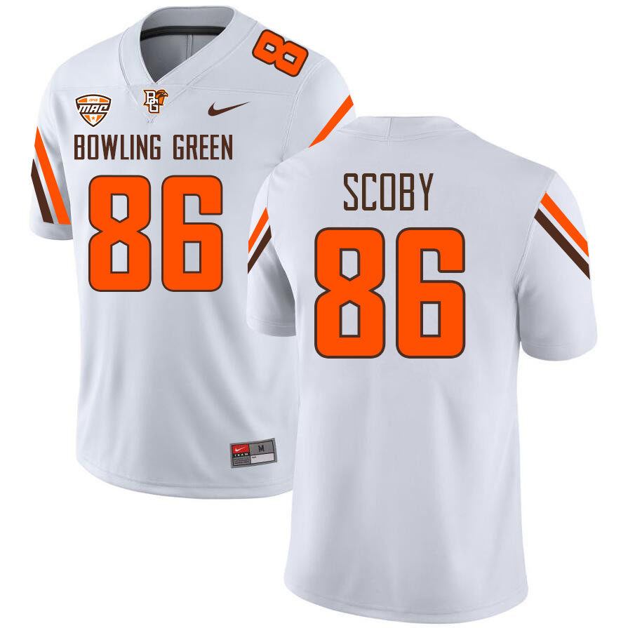 Bowling Green State Falcons #86 Jeremiah Scoby College Football Jerseys Stitched-White